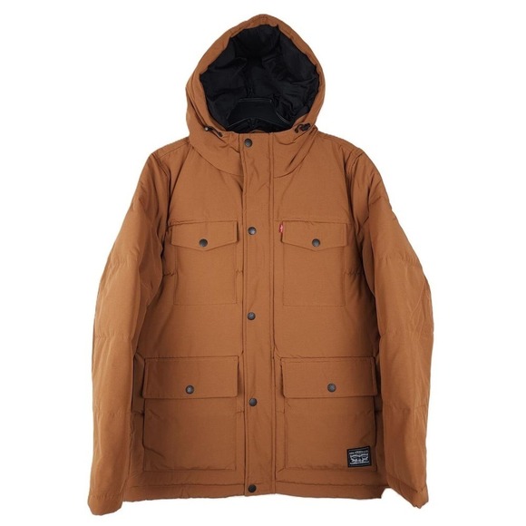 Levi's Men's Arctic Cloth Heavyweight Quilted Parka Worker Brown Medium NWT - Picture 1 of 5